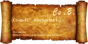 Csapó Bernadett névjegykártya